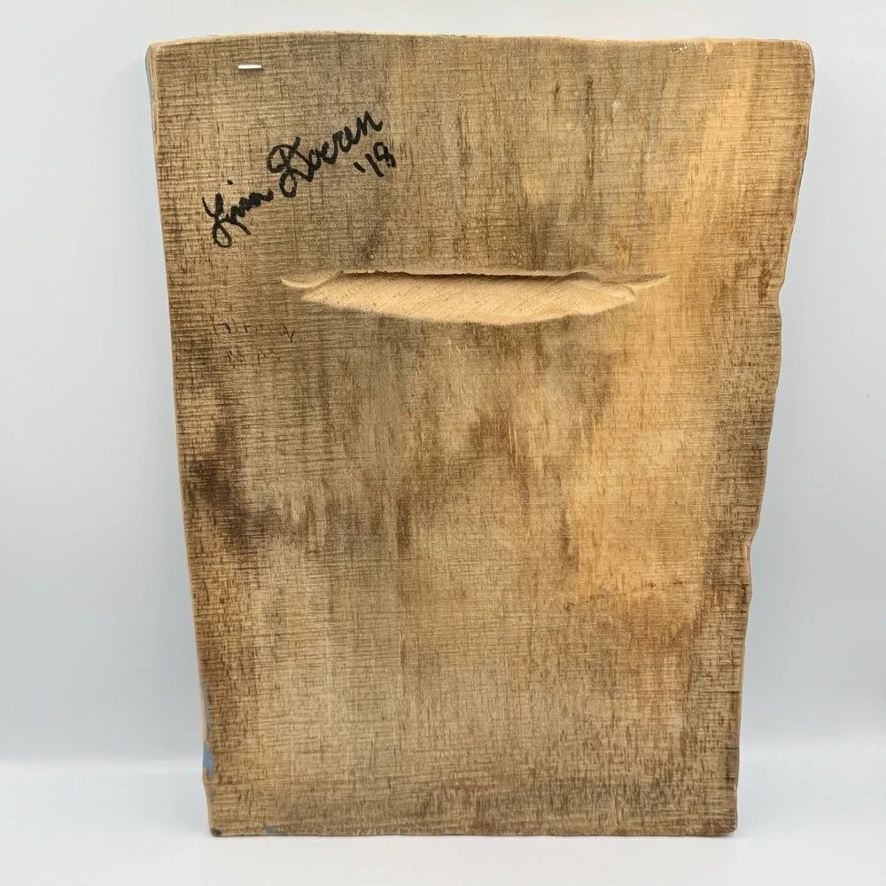 Hand Carved Wood Wall Art Hot Air Balloons Signed Lisa Doeren‎ 2018